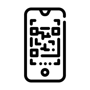 qr kod tarayıcı satır simgesi çizimi