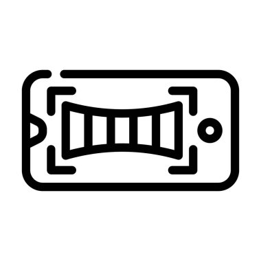 panoramik çekim telefon kamera hattı ikon vektör çizimi