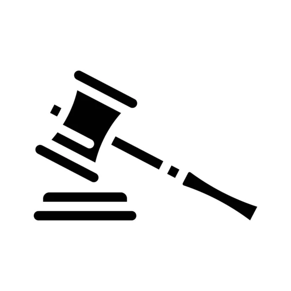 Judge trial divorce glyph icon vector illustration — Stock Vector