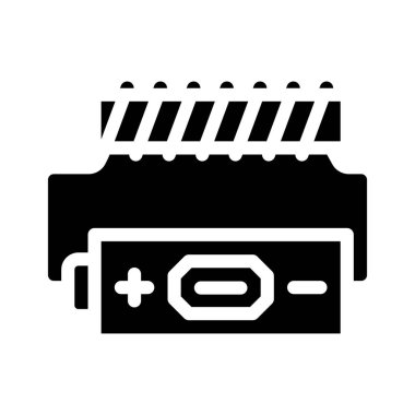 pil elektromanyetik glyph vektör çizimi