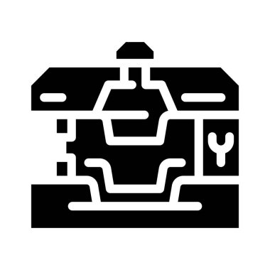 üretim malları glyph ikon vektör illüstrasyonu