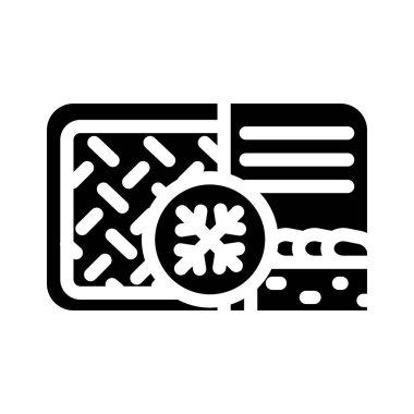 Etli turta dondurulmuş yemek kabartma vektör çizimi