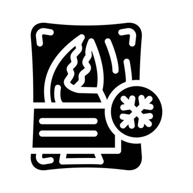 Yengeç dondurulmuş deniz ürünleri sembol vektör çizimi