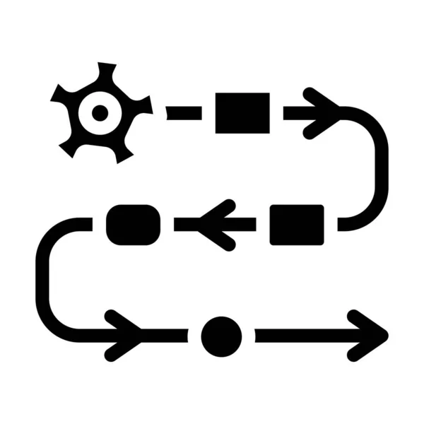 Étapes de production à l'illustration vectorielle icône glyphe entreprise — Image vectorielle
