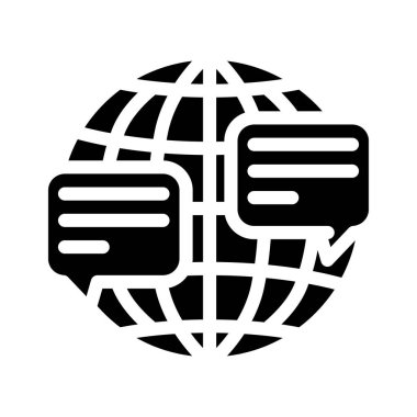 Dünyanın farklı yerlerinden iletişim simge vektör illüstrasyonu