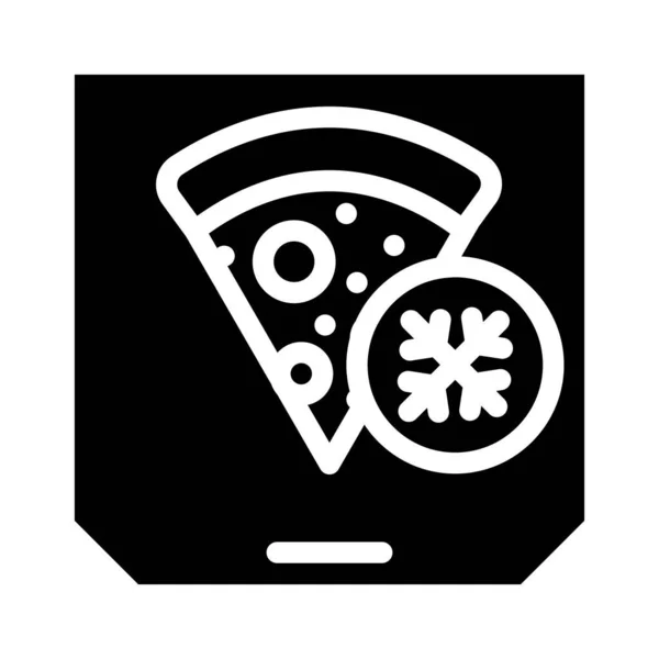 Πίτσα κατεψυγμένα τροφίμων glyph εικονίδιο διανυσματική απεικόνιση — Διανυσματικό Αρχείο