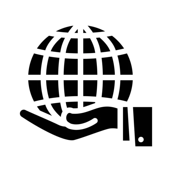 Te beschermen internationale business glyph pictogram vector illustratie — Stockvector
