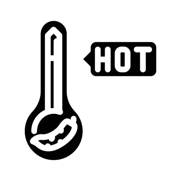 Hot pepper spice scale glyph icon vector illustration — Stock Vector