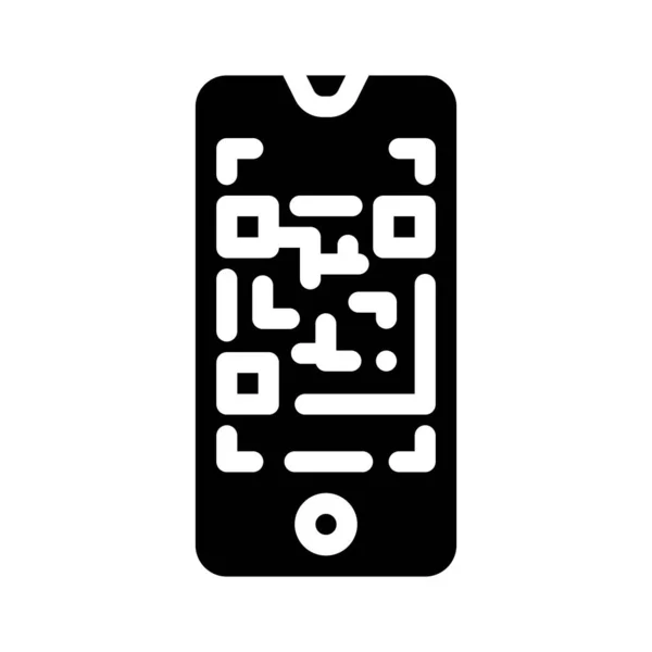 Qr code scanner glyph icon vector illustration — Stock Vector