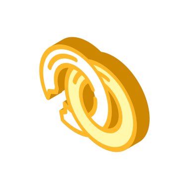 Kırık halka izometrik ikon vektör çizimi