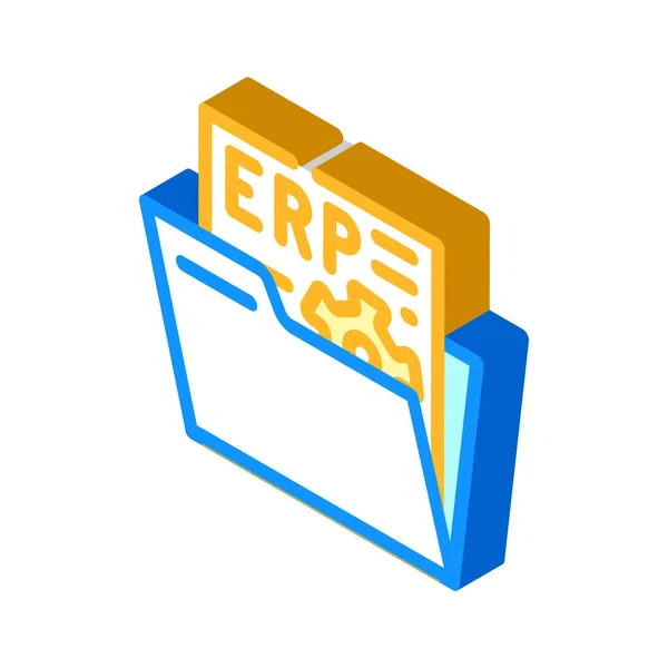 Έγγραφο Erp Ισομετρική Διάνυσμα Εικονίδιο Έγγραφο Erp Υπογράψει Μεμονωμένη Απεικόνιση — Διανυσματικό Αρχείο