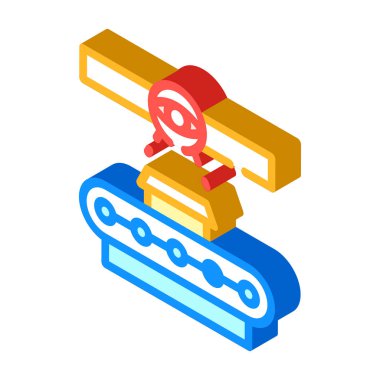 Üretim kontrolü izometrik ikon vektörü. Üretim kontrol işareti. izole edilmiş sembol çizimi