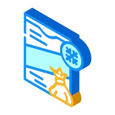 Khinkali donmuş yemek izometrik ikon vektörü. Khinkali donmuş yemek işareti. izole edilmiş sembol çizimi