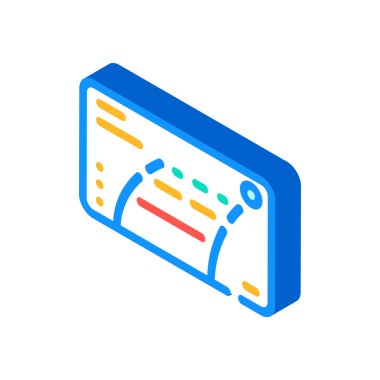 araba dikiz görüşü kamera görüntüleyici izometrik ikon vektör illüstrasyonu