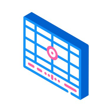 Izgara izometrik ikon vektörünü ayırıyorum. Izgara işareti ayrılıyor. izole edilmiş sembol çizimi