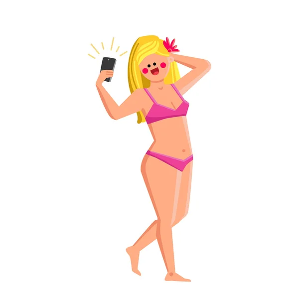 Spiaggia estate mare selfie vettore — Vettoriale Stock