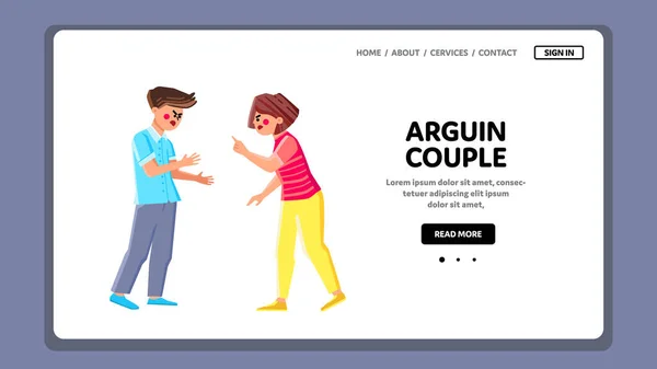 Arguing Couple Petit ami et petite amie vecteur — Image vectorielle