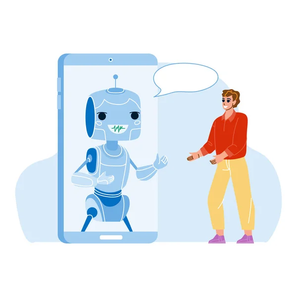 Mobiler Chat-Bot für Support Client Online Vector — Stockvektor