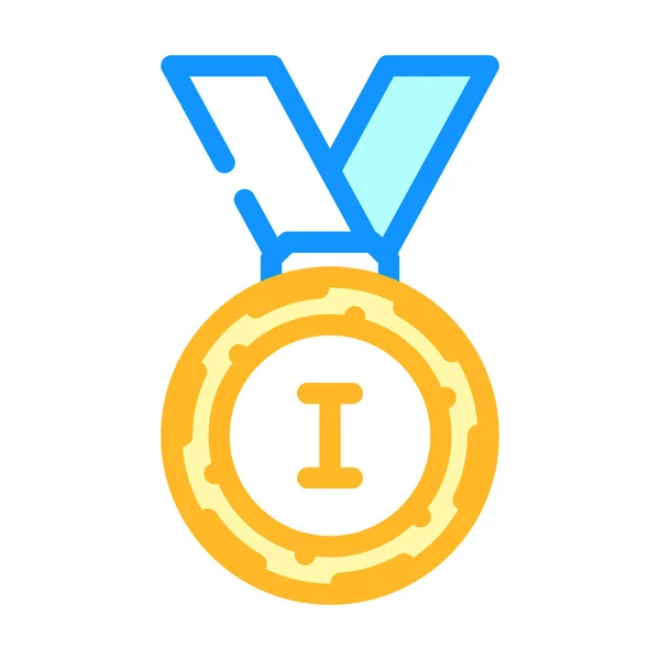 Medal athlete winner award color icon vector illustration — Stock Vector
