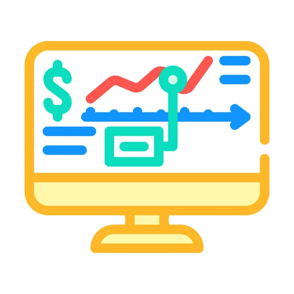 Elemzés infografika szín ikon vektor illusztráció — Stock Vector