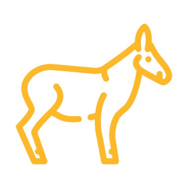 eşek hayvan rengi ikon vektör illüstrasyonu