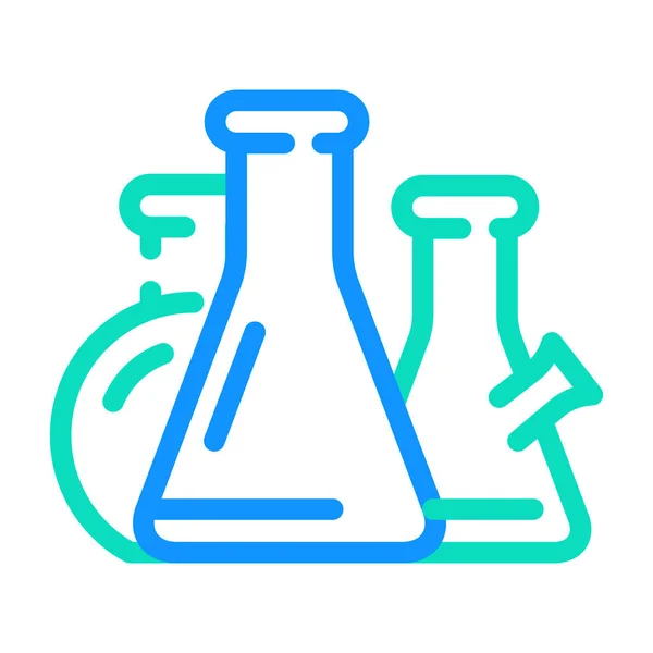 瓶子实验工具彩色图标矢量插图 — 图库矢量图片