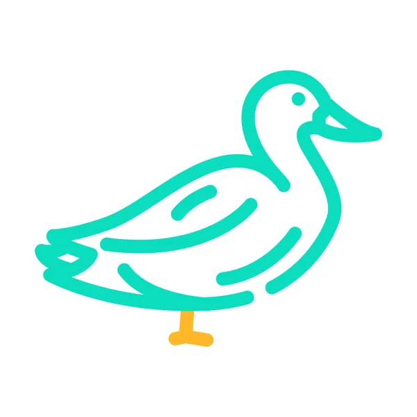 Entenfarm Vogel Farbe Symbol Vektor Illustration — Stockvektor