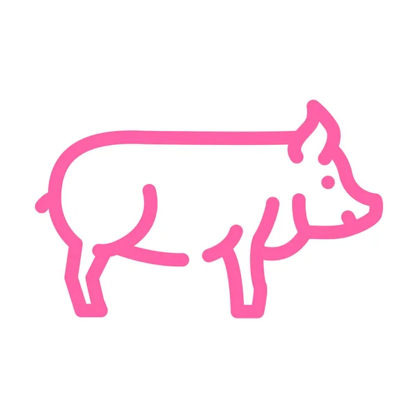 Pig farm animal color icon vector illustration — Stock Vector