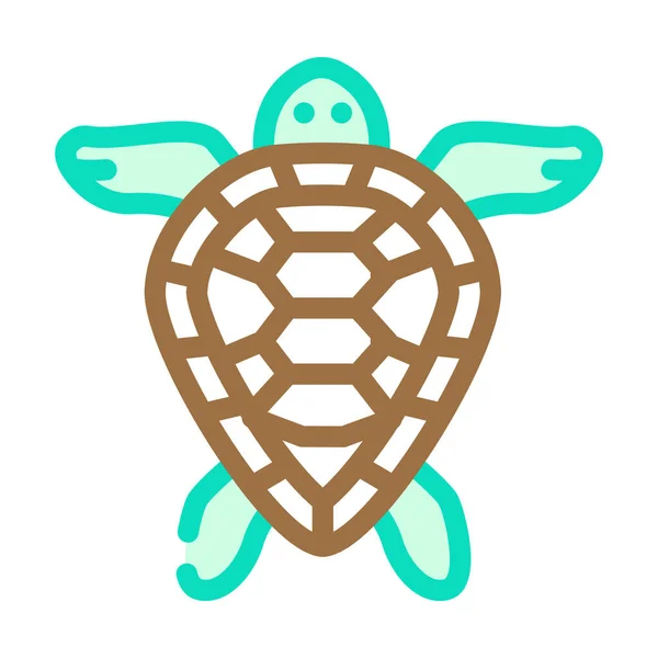 Illustration vectorielle d'icône de couleur animal aquatique tortue — Image vectorielle