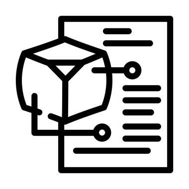 Veri bilimi çizgisi ikon vektör çizimi modelleniyor