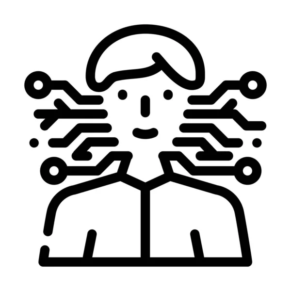 Künstliche Intelligenz Linie Symbol Vektor Illustration — Stockvektor