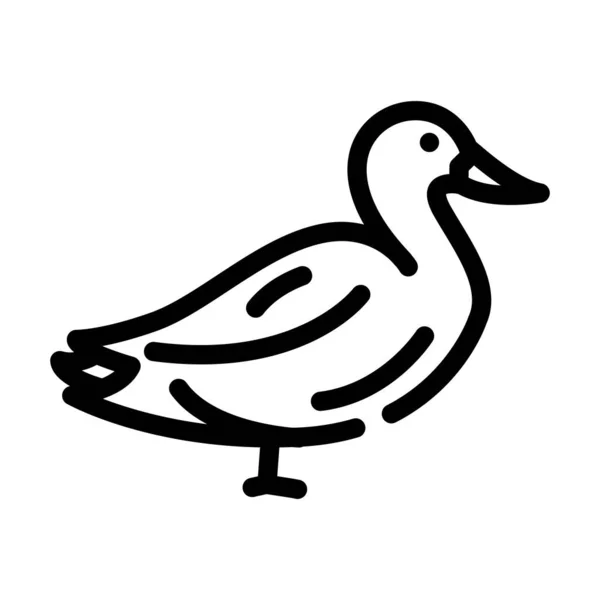 Pato fazenda pássaro linha ícone vetor ilustração — Vetor de Stock