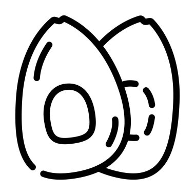 avokado yiyecek çizgisi ikon vektör çizimi