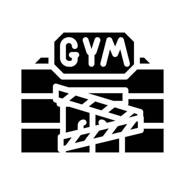Sala gimnastyczna zamknięta dla ikony wektora glifu kwarantanny ilustracja — Wektor stockowy