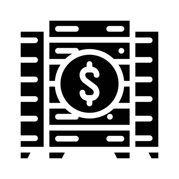 Centrum danych Business Intelligence glif ikona wektor ilustracja — Wektor stockowy