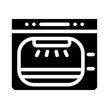 Otoklavatuvar elektronik ekipman glyph ikon vektör çizimi
