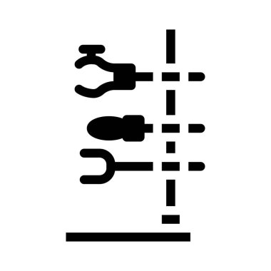 Tutucu laboratuvar aracı glyph ikon vektör illüstrasyonu
