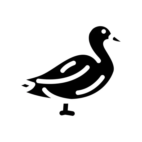 Πάπια αγρόκτημα πουλί glyph εικονίδιο διανυσματική απεικόνιση — Διανυσματικό Αρχείο