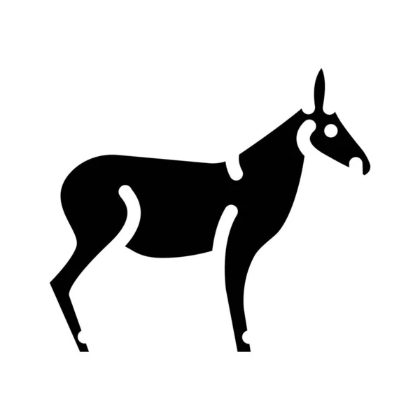 Burro animal glifo icono vector ilustración — Vector de stock