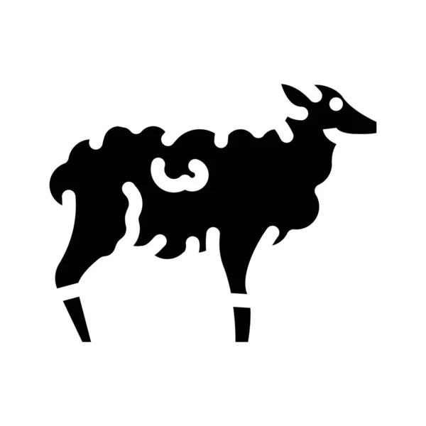 Schaf Bauernhof Tier Glyphen Symbol Vektor Illustration — Stockvektor