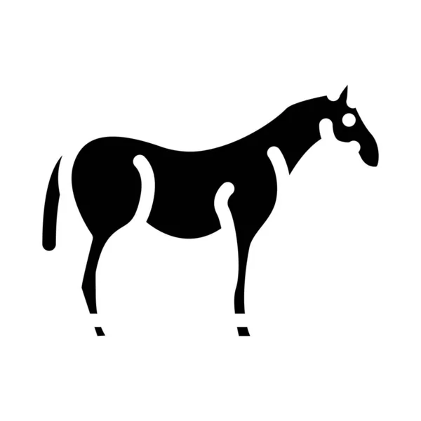 Ikona koňské zvířecí glyfy vektorová ilustrace — Stockový vektor