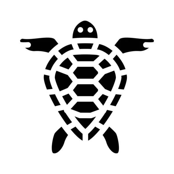 Turtle aquatic animal glyph icon vector illustration — Stock Vector