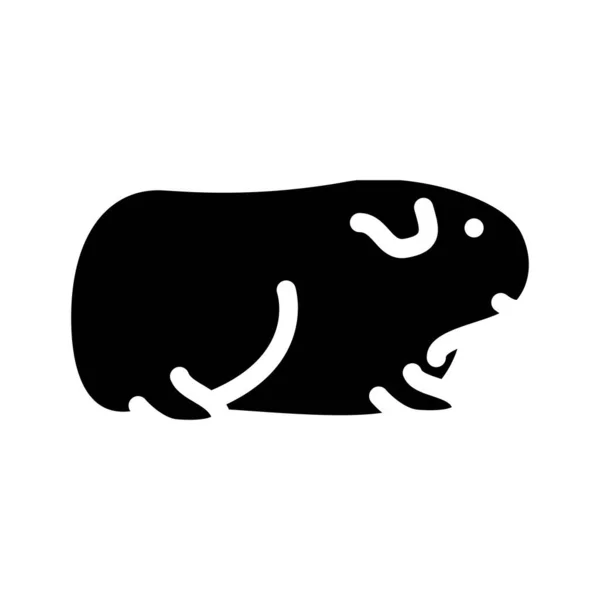 Illustration vectorielle d'icône de glyphe animal domestique de cobaye — Image vectorielle