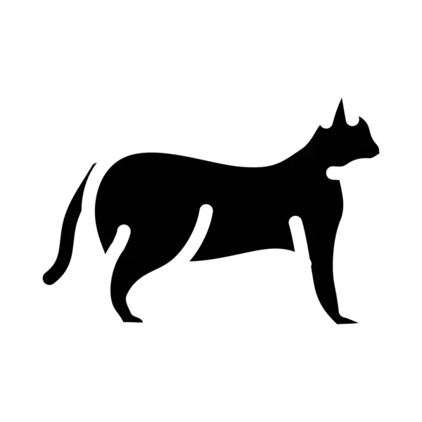 Gato doméstico animal glifo ícone vetor ilustração — Vetor de Stock
