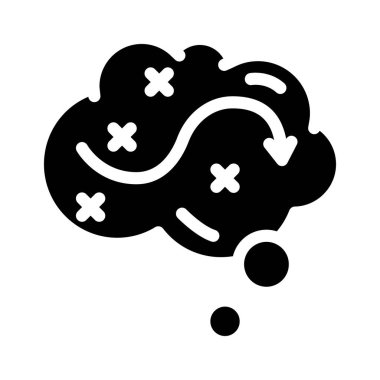 Plan glyph ikon vektör çizimi üzerinde düşünmek