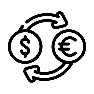 Döviz hattı simgesi vektör illüstrasyonu