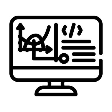 Yazılım veri bilimi çizgisi simgesi çizimi programlanıyor