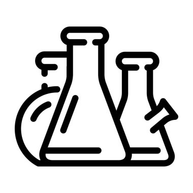 matara laboratuvar araçları satır vektör illüstrasyonu