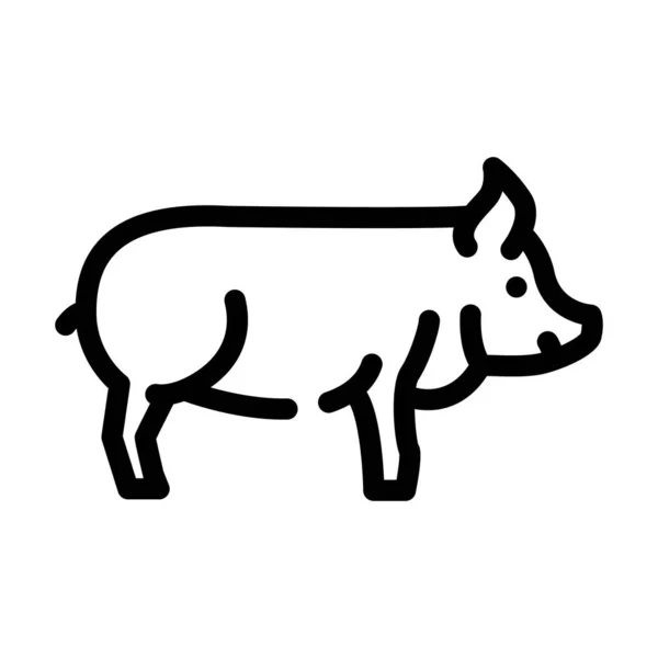 Pig farm animal line icon vector illustration — Stock Vector