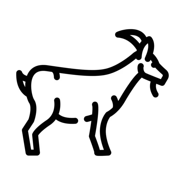 Cabra granja animal línea icono vector ilustración — Vector de stock